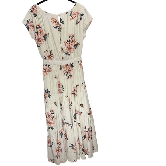 NEW Free People All I Got Floral Maxi Dress Boho Peasant Women's Ivory Size 4 - Picture 3 of 14